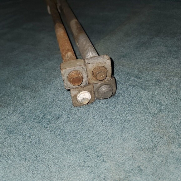 5/8"x 14.5" Square Head Bolts & Nuts Galvanized Steel (Lot of 4) E-Pole Upcycle - Picture 3 of 4